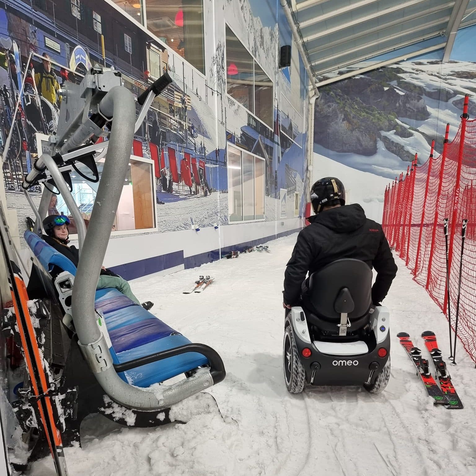 Snow day at the indoor slope - the Omeo handles it with ease